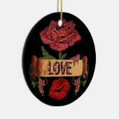 RAB Rockabilly Rozen, Love & Lipstick Keramisch Ornament (Rechts)