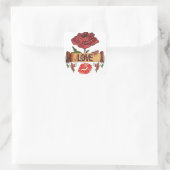 RAB Rockabilly Rozen, Love & Lipstick Vierkante Sticker (Tas)