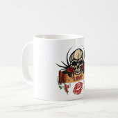 RAB Rockabilly Schedel Rozen Liefde Lippenstift Koffiemok (Voorkant links)