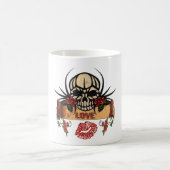 RAB Rockabilly Schedel Rozen Liefde Lippenstift Koffiemok (Center)