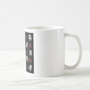 RAB Rockabilly Schedels en Kersen op Zwart Koffiemok
