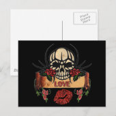 RAB Rockabilly Skull Rozen Love Lipstick Briefkaart (Voorkant / Achterkant)