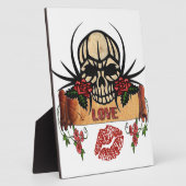 RAB Rockabilly Skull Rozen Love Lipstick Fotoplaat (Zijkant)