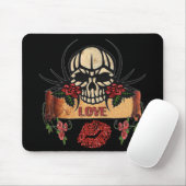 RAB Rockabilly Skull Rozen Love Lipstick Muismat (Met muis)