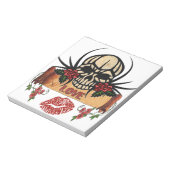 RAB Rockabilly Skull Rozen Love Lipstick Notitieblok (Linkerzijde)