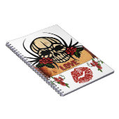 RAB Rockabilly Skull Rozen Love Lipstick Notitieboek (Rechterzijde)