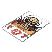 RAB Rockabilly Skull Rozen Love Lipstick Notitieboek (Linkerzijde)