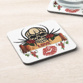 RAB Rockabilly Skull Rozen Love Lipstick Onderzetter (Linkerzijde)