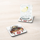 RAB Rockabilly Skull Rozen Love Lipstick Onderzetter (Rechterzijde)