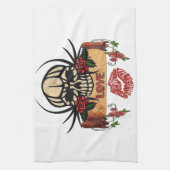 RAB Rockabilly Skull Rozen Love Lipstick Theedoek (Verticaal)