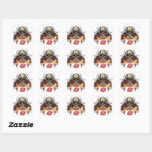 RAB Rockabilly Skull Rozen Love Lipstick Vierkante Sticker (Vel)