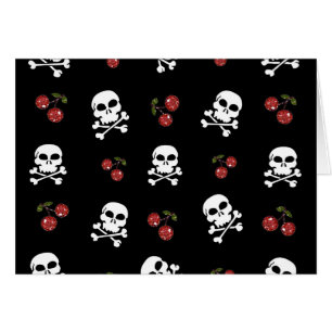 RAB Rockabilly Skulls en Cherries op zwart
