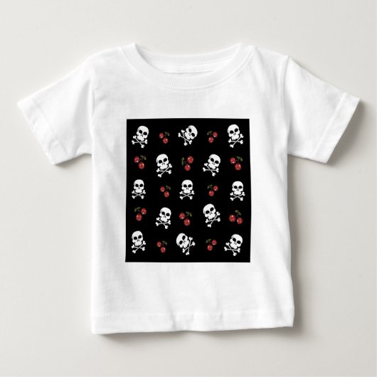 RAB Rockabilly Skulls en Cherries op zwart (Voorkant)
