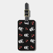 RAB Rockabilly Skulls en Cherries op zwart Bagagelabel (Voorkant verticaal)