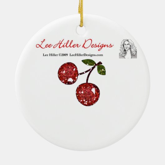 RAB Rockabilly Skulls en Cherries op zwart Keramisch Ornament (Achterkant)