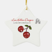 RAB Rockabilly Skulls en Cherries op zwart Keramisch Ornament (Achterkant)