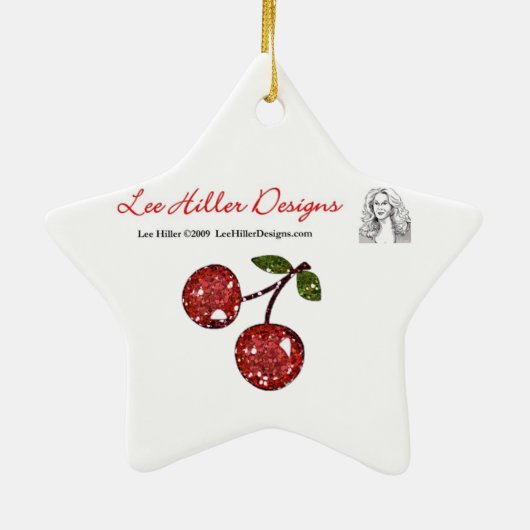 RAB Rockabilly Skulls en Cherries op zwart Keramisch Ornament (Achterkant)