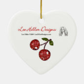 RAB Rockabilly Skulls en Cherries op zwart Keramisch Ornament (Achterkant)