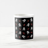 RAB Rockabilly Skulls en Cherries op zwart Koffiemok (Center)