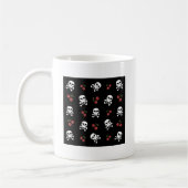 RAB Rockabilly Skulls en Cherries op zwart Koffiemok (Links)