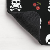 RAB Rockabilly Skulls en Cherries op zwart Muismat (Hoek)