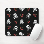 RAB Rockabilly Skulls en Cherries op zwart Muismat (Met muis)