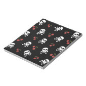 RAB Rockabilly Skulls en Cherries op zwart Notitieblok (Linkerzijde)