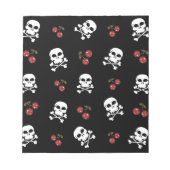 RAB Rockabilly Skulls en Cherries op zwart Notitieblok (Voorkant)