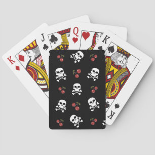 RAB Rockabilly Skulls en Cherries op zwart Pokerkaarten