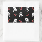 RAB Rockabilly Skulls en Cherries op zwart Rechthoekige Sticker (Tas)