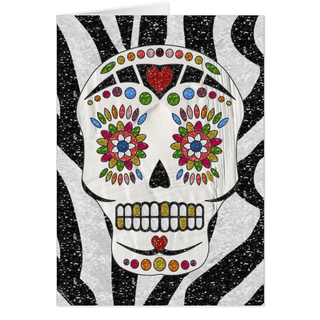 RAB Rockabilly Sugar Skull op Zebra Print (Voorkant)