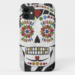 RAB Rockabilly Sugar Skull op Zebra Print Case-Mate iPhone Case