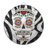 RAB Rockabilly Sugar Skull op Zebra Print Dartbord (Voorkant)