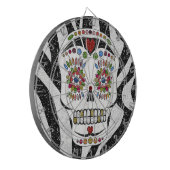 RAB Rockabilly Sugar Skull op Zebra Print Dartbord (Voorkant Links)