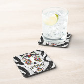 RAB Rockabilly Sugar Skull op Zebra Print Drankjes Onderzetter (Rechterzijde)