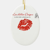 RAB Rockabilly Sugar Skull op Zebra Print Keramisch Ornament (Achterkant)