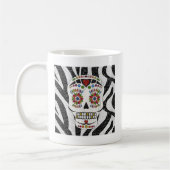 RAB Rockabilly Sugar Skull op Zebra Print Koffiemok (Links)