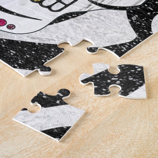 RAB Rockabilly Sugar Skull op Zebra Print Legpuzzel (Zijkant)