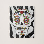 RAB Rockabilly Sugar Skull op Zebra Print Legpuzzel (Verticaal)