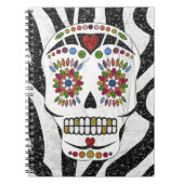 RAB Rockabilly Sugar Skull op Zebra Print Notitieboek (Voorkant)