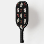 RAB Rockabilly Sugar Skulls and Cherries on Black Pickleball Paddle (Links)