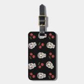 RAB Rockabilly Sugar Skulls Cherries on Black Bagagelabel (Voorkant verticaal)