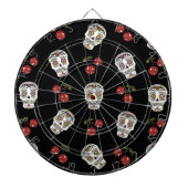 RAB Rockabilly Sugar Skulls Cherries on Black Dartbord (Voorkant)