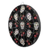 RAB Rockabilly Sugar Skulls Cherries on Black Dartbord (Voorkant Rechts)
