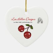 RAB Rockabilly Sugar Skulls Cherries on Black Keramisch Ornament (Achterkant)