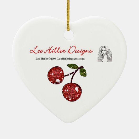 RAB Rockabilly Sugar Skulls Cherries on Black Keramisch Ornament (Achterkant)