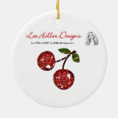 RAB Rockabilly Sugar Skulls Cherries on Black Keramisch Ornament (Achterkant)