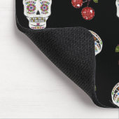 RAB Rockabilly Sugar Skulls Cherries on Black Muismat (Hoek)