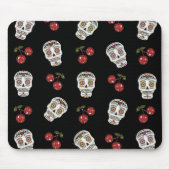 RAB Rockabilly Sugar Skulls Cherries on Black Muismat (Voorkant)