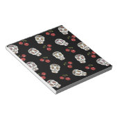 RAB Rockabilly Sugar Skulls Cherries on Black Notitieblok (Schuin)